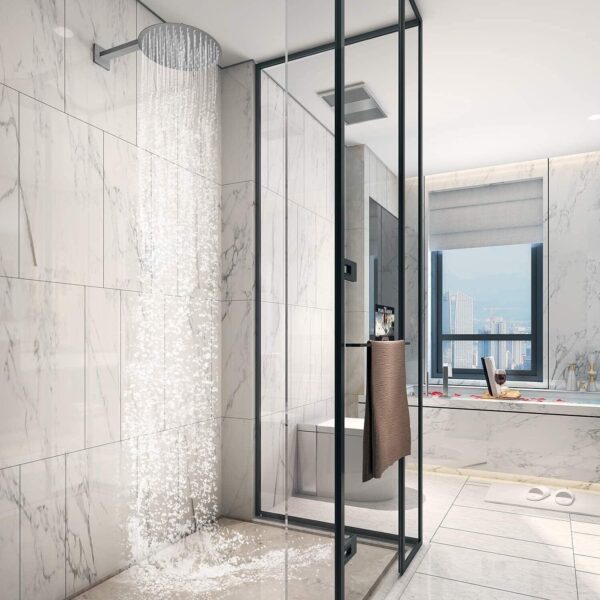 8 Round Shower Head Chrome Stainless Steel Rainfall Overhead Bathroom Large UK - Image 3