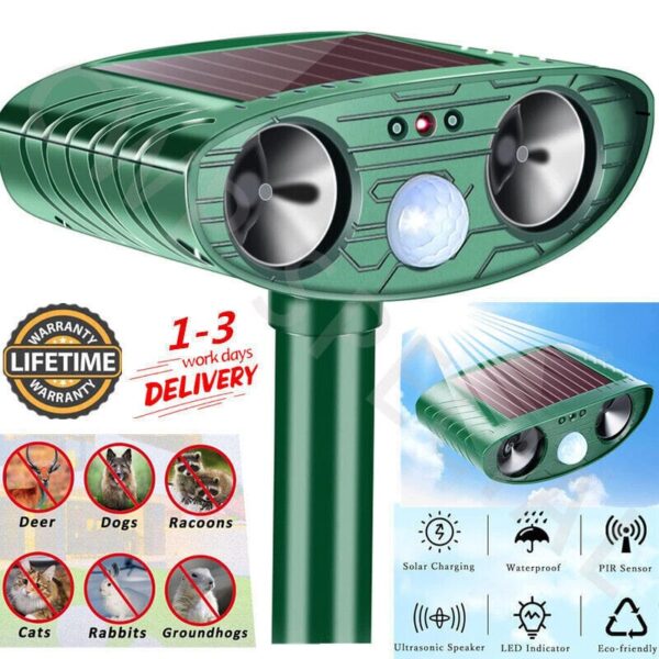 Ultrasonic Cat Dog Fox Pest Motion Sensor Repeller Scarer Deterrent Repellent UK  The UK Does Not Include VAT, Which Needs To Be Borne By Oneself. Please Consider Carefully Before Placing An Order