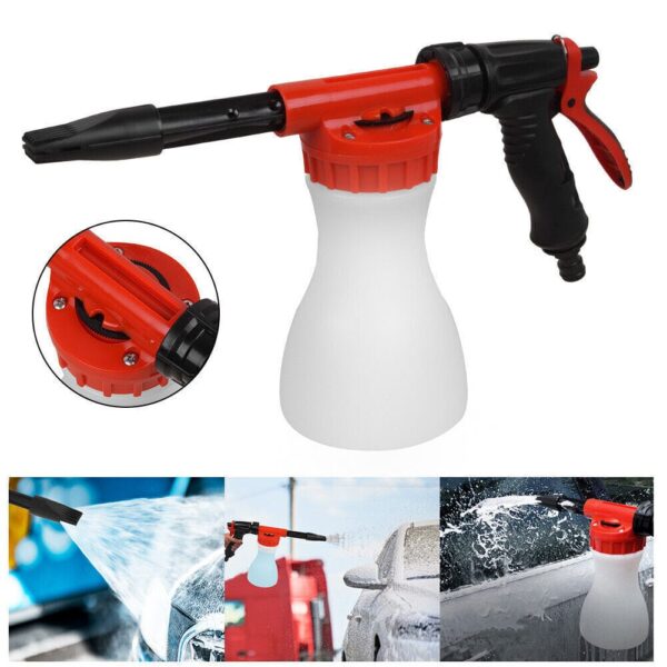 Snow Foam Car Wash Spray Gun Lance Uses Hose Pipe Sprayer 900ML Handheld Bottle - Image 2