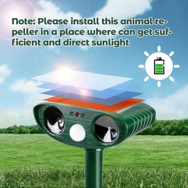 Ultrasonic Cat Dog Fox Pest Motion Sensor Repeller Scarer Deterrent Repellent UK  The UK Does Not Include VAT, Which Needs To Be Borne By Oneself. Please Consider Carefully Before Placing An Order - Image 3