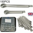 UK 150Pcs Split-Pins   Split Cotter Pins Stainless Steel A2 Marine Grade   304