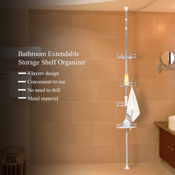 4 Layers Bathroom Storage Rack Stainless Steel Toilet Shelf Holder Organizer - Image 2