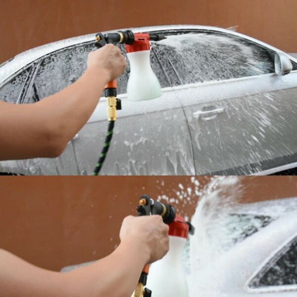 Snow Foam Car Wash Spray Gun Lance Uses Hose Pipe Sprayer 900ML Handheld Bottle - Image 3