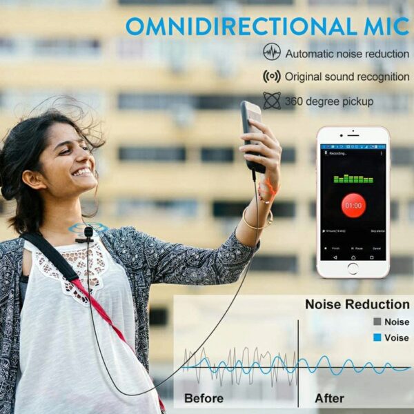 Clip-on Lapel Mini Lavalier 3.5mm Mic Microphone for Mobile Phone PC Recording - Image 2