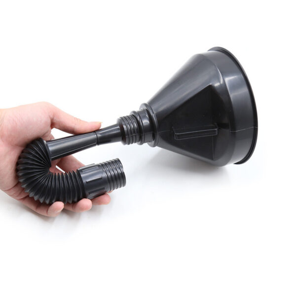 Black Detachable Large Flexible Neck Oil Funnel for Car Van Petrol Diesel Use - Image 3