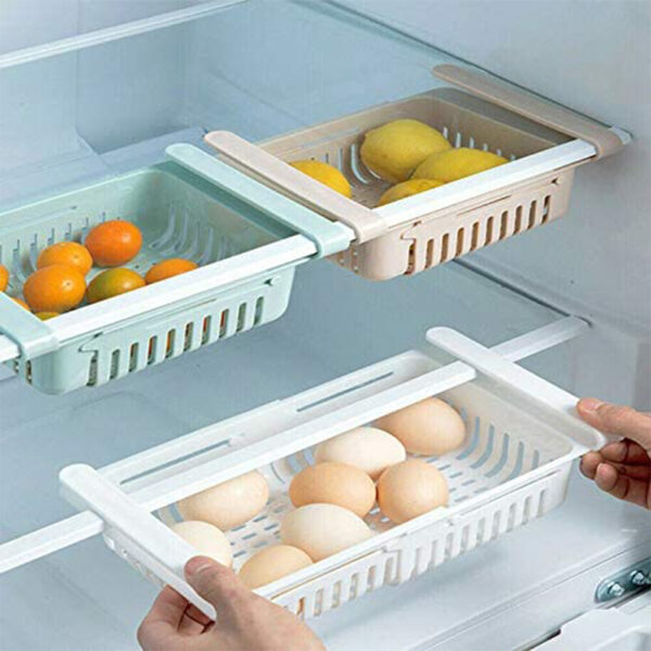 Adjustable Extendable Fridge Organiser Storage Rack Pull Out - Random Colour - Image 2