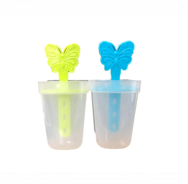 Plastic Ice Popsicle Maker Box 4 Popsicle Molds 8 cm - Random Colour