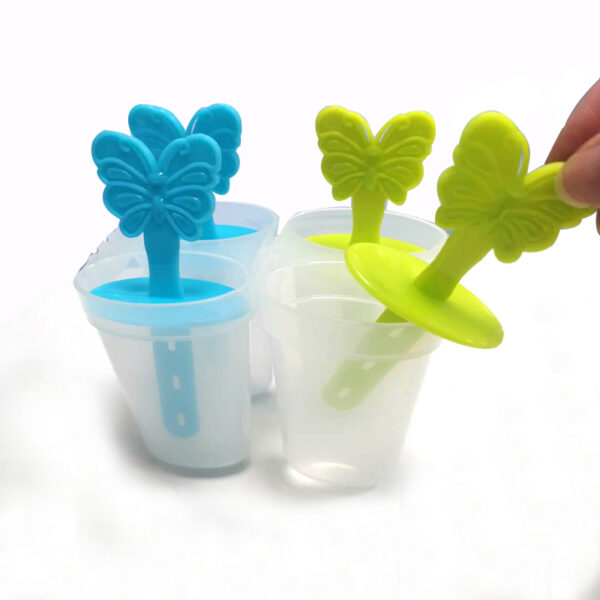 Plastic Ice Popsicle Maker Box 4 Popsicle Molds 8 cm - Random Colour - Image 2