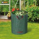 Large Garden Waste Bags with Zipper Leaf Waste Sacks with Handles Foldable and Reusable Green - 300 L