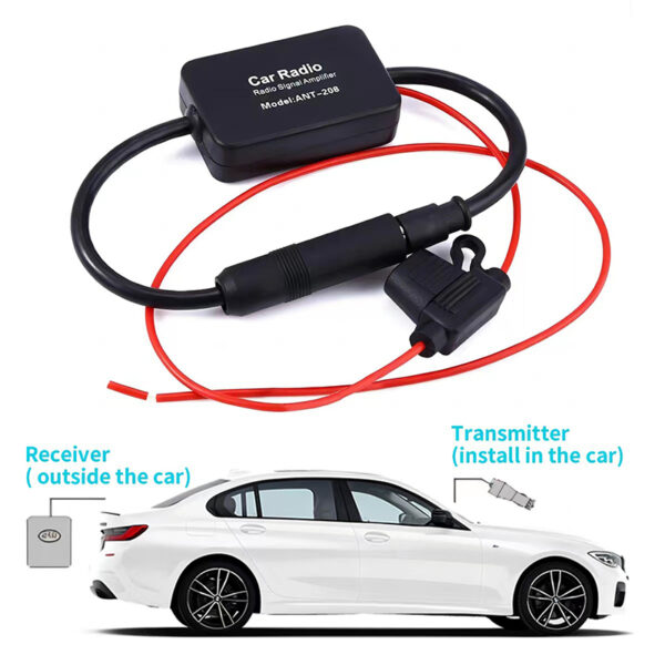 Car FM Signal Amplifier Car Radio Signal Booster Din Aerial Antenna - Image 3