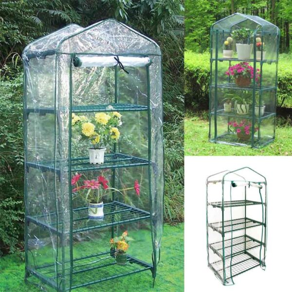 4 Tier Mini Greenhouse Walk In Grow Bag Replacement PVC Cover Casing (Cover only) - Image 2
