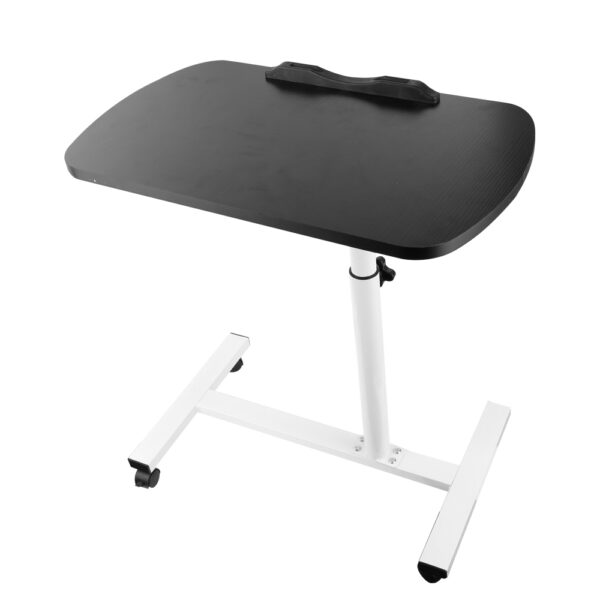 Adjustable Overbed Table Over Hospital Bed Tray with Wheels for Home Use or Medical - Black