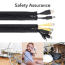 120cm Cable Tidy Zip Sleeve for PC/TV Wire Management Organisers Cable Cover Protector - Black