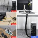 120cm Cable Tidy Zip Sleeve for PC/TV Wire Management Organisers Cable Cover Protector - Black