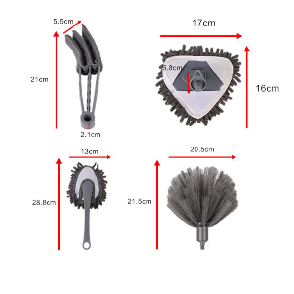 Extendable Microfiber Dusters Feather Duster with Telescoping Extension Pole for Cleaning Ceiling Fan - Grey - Image 6