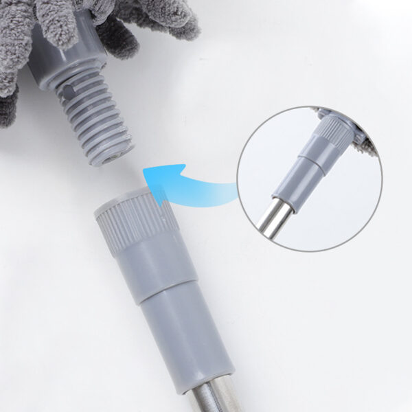 Extendable Microfiber Dusters Feather Duster with Telescoping Extension Pole for Cleaning Ceiling Fan - Grey - Image 4