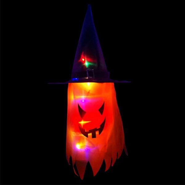 LED Light Ghost Windsock Halloween Decor Garden Decor Props Party Home Hanging - Yellow - Image 2