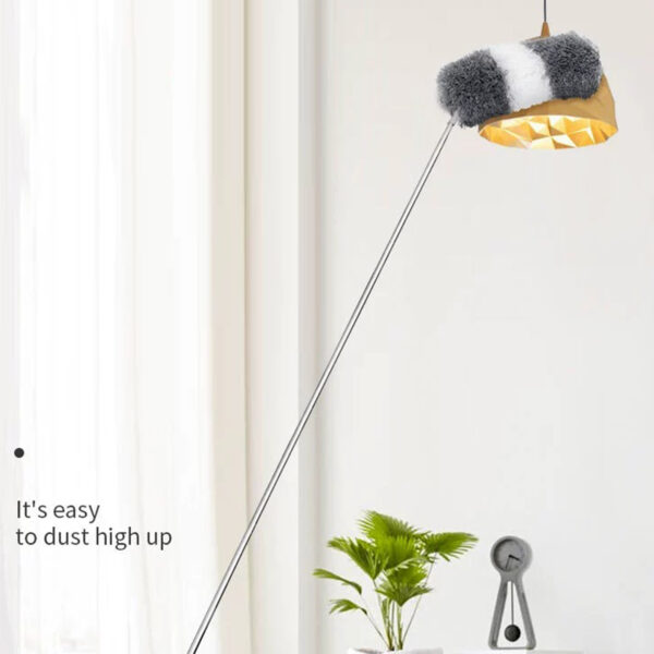 Extendable Feather Duster Long Duster Magic Cobweb Duster Brush - Grey - Image 2