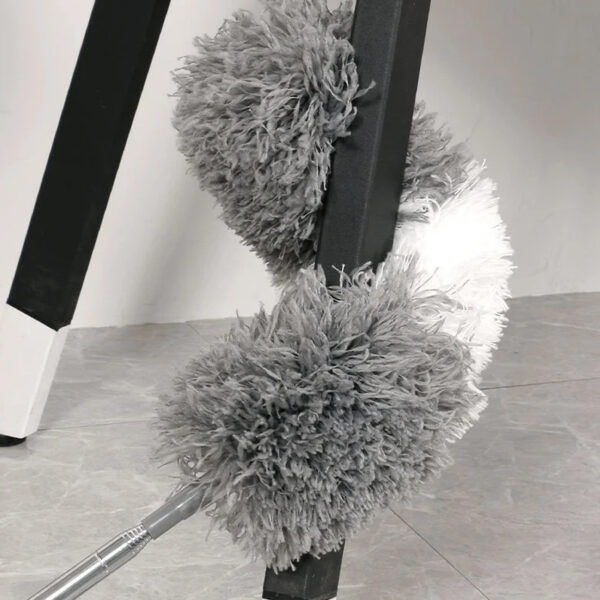 Extendable Feather Duster Long Duster Magic Cobweb Duster Brush - Grey - Image 6