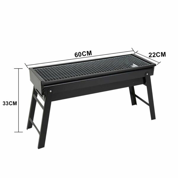 Large BBQ Steel Charcoal Barbecue Grill Collapsible Pullable Portable Outdoor Picnic Cooking Stove - Size L - Image 4