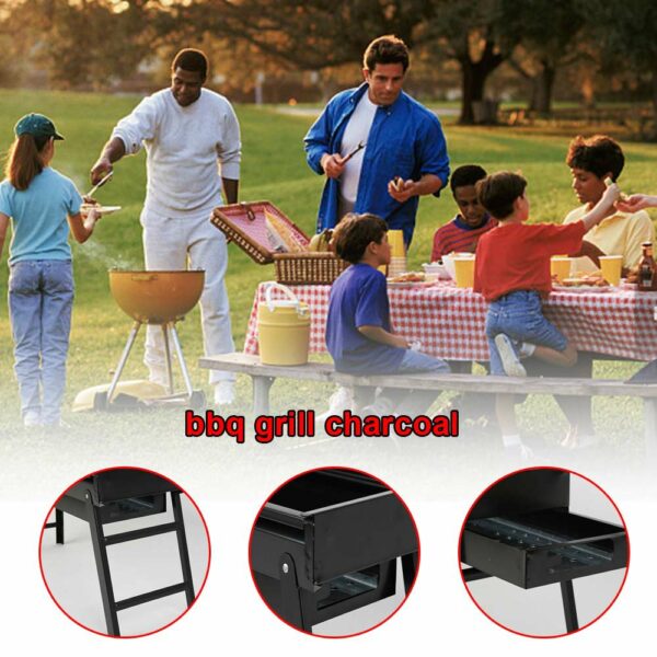 Large BBQ Steel Charcoal Barbecue Grill Collapsible Pullable Portable Outdoor Picnic Cooking Stove - Size L - Image 2