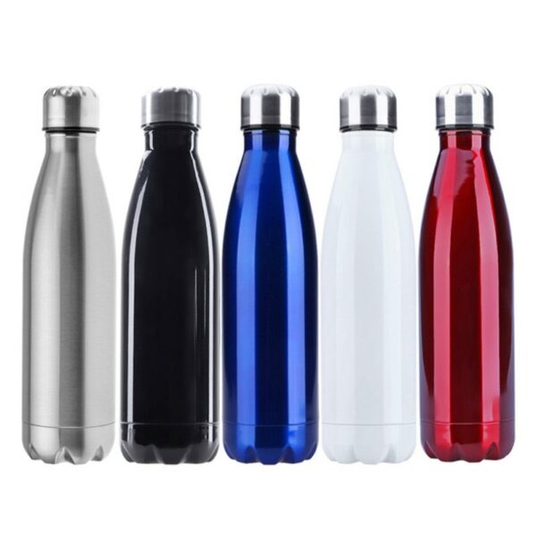 500ML Stainless Thermos Cola Shaped Double Wall Vacuum Water Bottle Flask - Glossy Red - Image 3