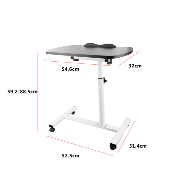 Adjustable Overbed Table Over Hospital Bed Tray with Wheels for Home Use or Medical - White - Image 2
