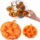 Silicone Cake Chocolate Mould Pumpkin Ghost Face Bat Skull Pattern for Halloween Making Soap Candle Craft
