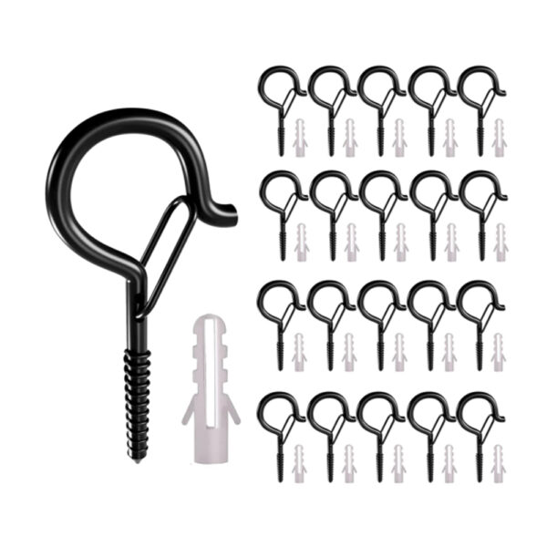 Pack of 20 Q-Hanger Metal Screw Hook Buckle for Christmas Lights Hanger Hooks Easy Release