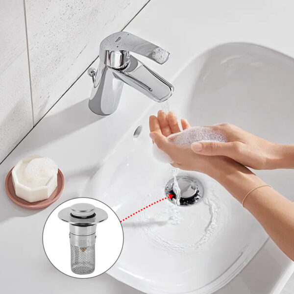 2 Pack Bathroom Sink Stopper Stainless Steel Sink Filter Plugs Plugs Pop Up Drain Stoppers for Wash Basins Bathroom Kitchen Sink - Image 2