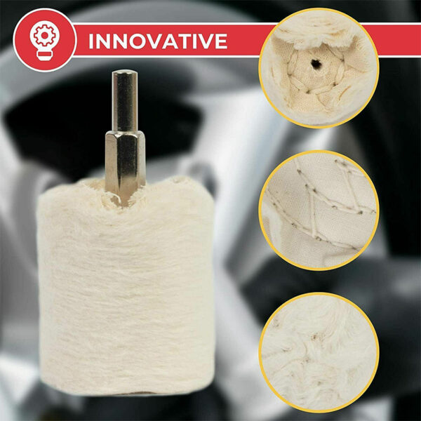 6pcs Polishing Wheel Drill Pads Set Buffing Mop Car Attachment - Image 3