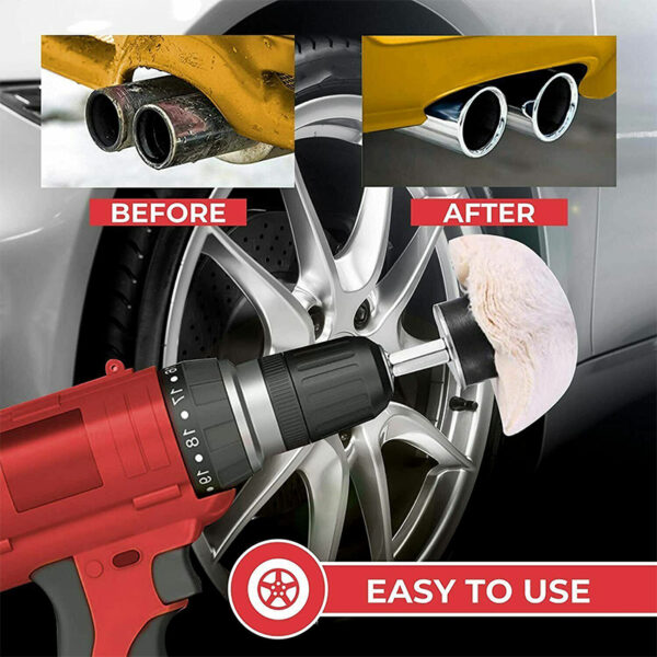 6pcs Polishing Wheel Drill Pads Set Buffing Mop Car Attachment - Image 2
