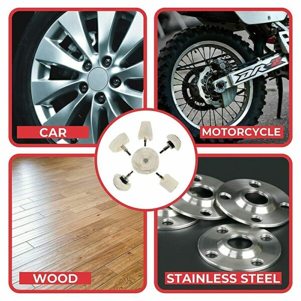 6pcs Polishing Wheel Drill Pads Set Buffing Mop Car Attachment - Image 4