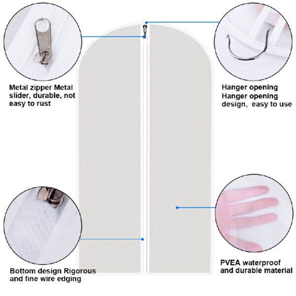 9pcs/Set Hanging Garment Bag Moth-Proof with Study Full Zipper for Closet Storage and Travel - Image 5