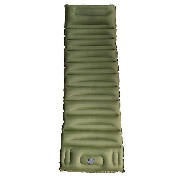 High Qaulity Thicken Inflating Camping Sleeping Mat with Pillow Ultralight Camping Mattress for Camping - Green - Image 2