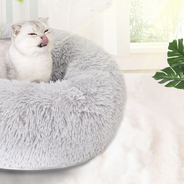 Detachable and Washable Comfy Donut Extra Large Dog Cat Beds Warm Bed Pet Round Plush Puppy Beds - 100cm Green - Image 3