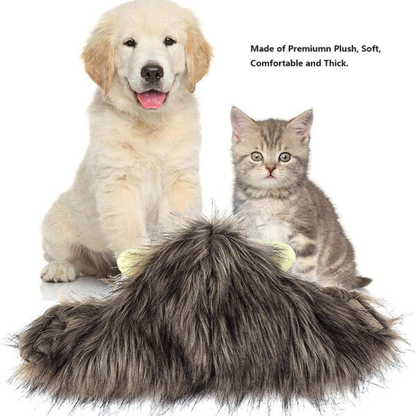 Pet Costume Brown Lion Mane Hood for Dog and Cat for Halloween - S - Image 4