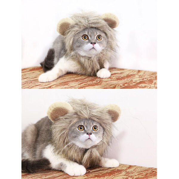 Pet Costume Brown Lion Mane Hood for Dog and Cat for Halloween - S - Image 3