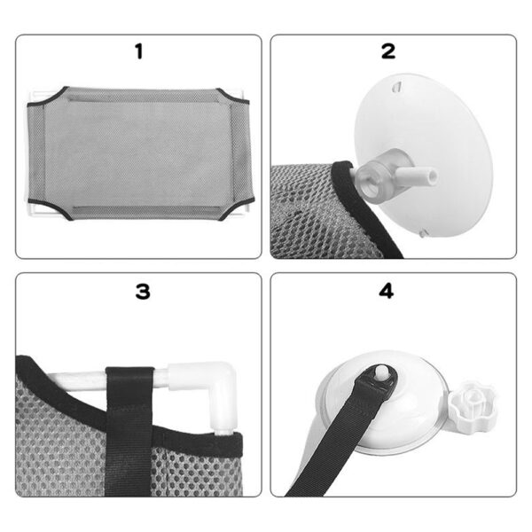 Cat Window Hammocks Sunny Seat Window Cat Perches Mounted Cat Bed with Suction Cups - Black Double Layers - Image 3