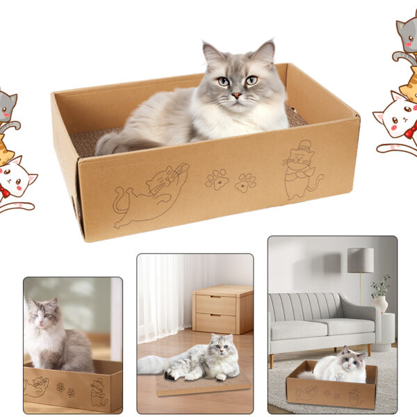 5PCS Cat Scratching Board Reversible Cat Cardboard Refill Pad Corrugated Scratch Bed for Indoor Kitty - Image 2