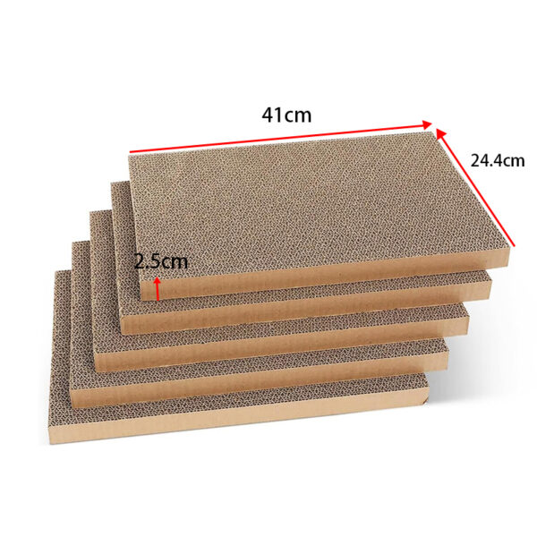 5PCS Cat Scratching Board Reversible Cat Cardboard Refill Pad Corrugated Scratch Bed for Indoor Kitty - Image 4