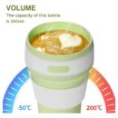 Collapsible Silicone Telescopic Water Bottle Foldable Portable Leakproof Cup - Green