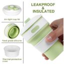 Collapsible Silicone Telescopic Water Bottle Foldable Portable Leakproof Cup - Green