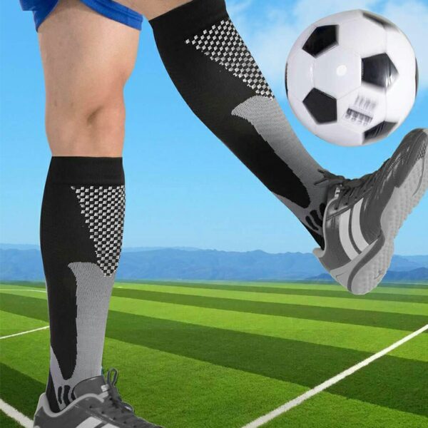 One Pairs Compression Socks Sports Calf Shin Leg Socks for Running Unisex, Black S/M - Image 2