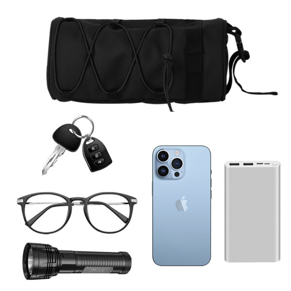Bike Frame Bag Shoulder Bag Bicycle Handlebar Bag Mountain Bike Front Tube Pouch - Black Rope - Image 2