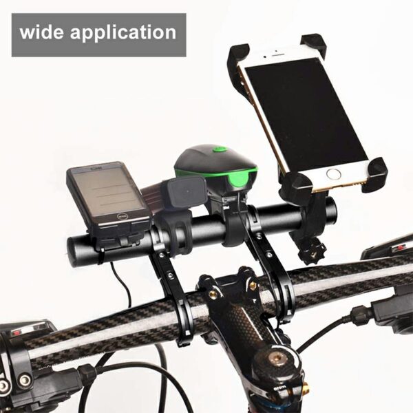 Bike Handlebar Extender Bracket for Clamp Speedometer Headlight GPS Phone Holder with Hex wrench - Black - Image 3