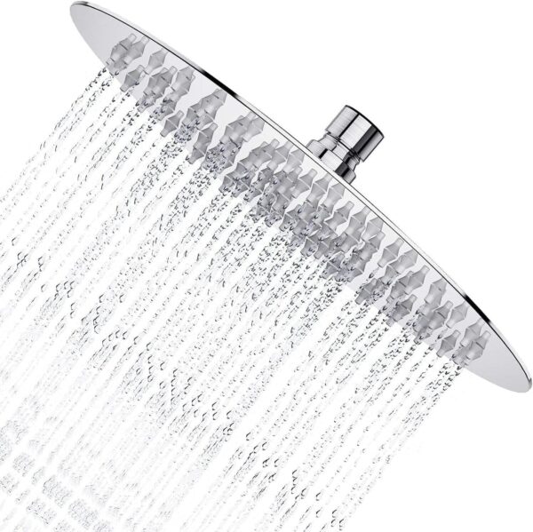 8 Round Shower Head Chrome Stainless Steel Rainfall Overhead Bathroom Large UK - Image 6