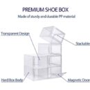 6 Pack Transparent Shoe Storage Boxes Hard Plastic Stackable Shoe Box Organiser